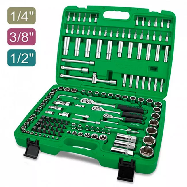 Набор инструмента комбинированный TOPTUL 1/4" и 3/8" и 1/2" (GCAI151R)