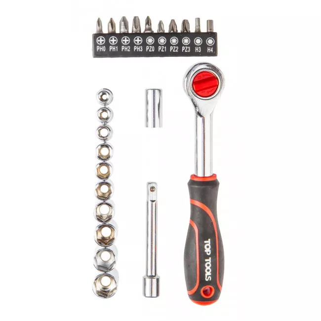 Набір торцевих ключів і біт Top Tools 1/4 " 23шт (38D505) Набір торцевих ключів і біт Top Tools 1/4 " 23шт (38D505)