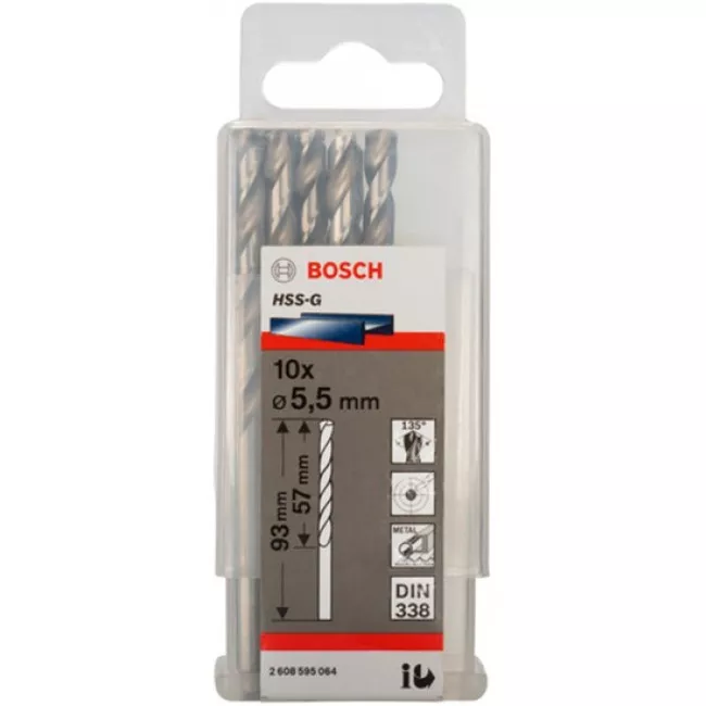 Набор сверл Bosch HSS-G 5.5 мм 10 шт (2608595064)