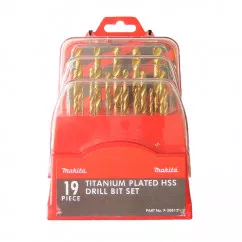 Набор сверл HSS-TiN Makita 19 шт (P-30813)