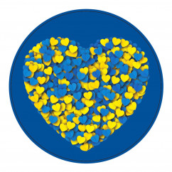 Наклейка на авто TerraPlus "Cерце жовто-блакитне" (456046)