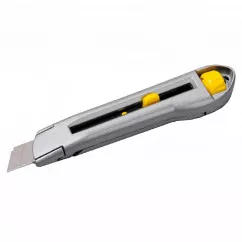 Нож 18 мм металлический двойной фиксатор MASTERTOOL (17-0078)