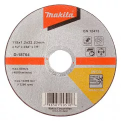 Отрезной диск по нержавейке плоский Makita 115 мм (D-18764)