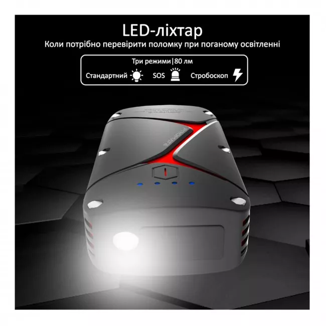 Пуско-зарядний пристрій Promate SparkTank-16 16000 mAh Black (sparktank-16.black) (048383)