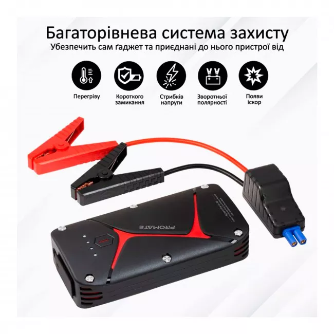 Пуско-зарядний пристрій Promate SparkTank-16 16000 mAh Black (sparktank-16.black) (048383)