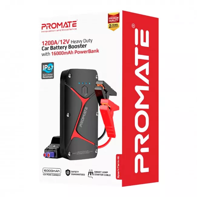 Пуско-зарядний пристрій Promate SparkTank-16 16000 mAh Black (sparktank-16.black) (048383)