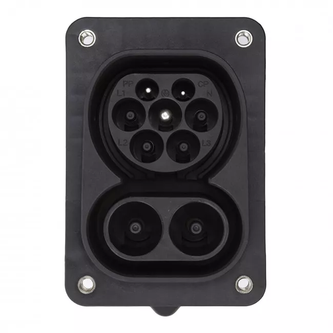 Розетка Duosida для электромобилей CCS Combo 2 (Male), 200A, 32A, 3-фазный (EV200436) Розетка Duosida для электромобилей CCS Combo 2 (Male), 200A, 32A, 3-фазный (EV200436)