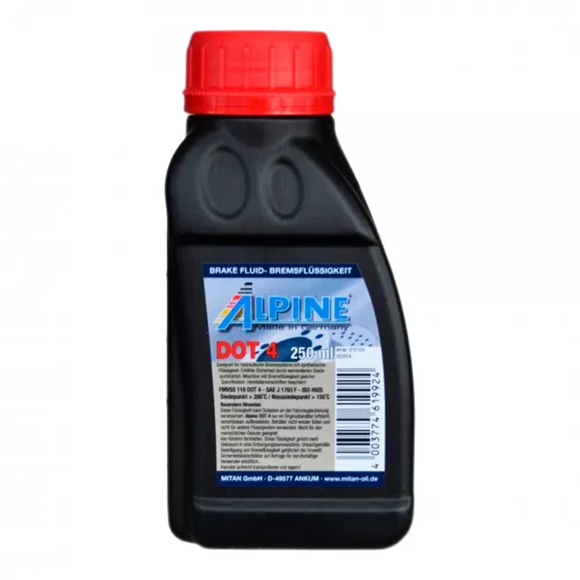Гальмівна рідина ALPINE Brake Fluid DOT 4 250мл (1107-025)