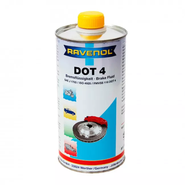 Тормозная жидкость RAVENOL DOT-4 1л (1350601-001-01-000) Тормозная жидкость RAVENOL DOT-4 1л (1350601-001-01-000)