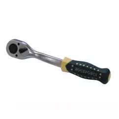 Тріскачка FORSAGE 3/8" (72 зуб.) посилена вигнута з прогумованою рукояткою RF-802322 (17876)