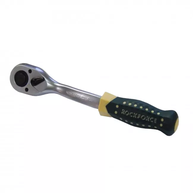 Трещотка FORSAGE 3/8" (72 зуб.) усиленная изогнутая с прорезиненной рукояткой RF-802322 (17876)