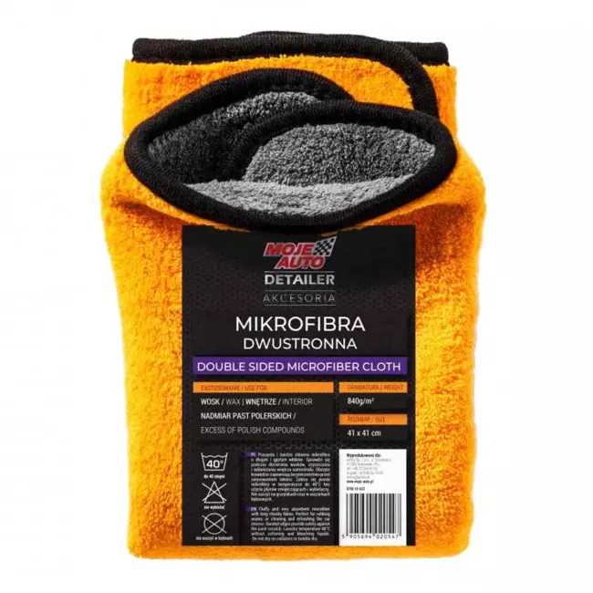 Тряпка из микрофибры Moje Auto двухсторонняя 840 г/м2 41х41см (19-632/31058)