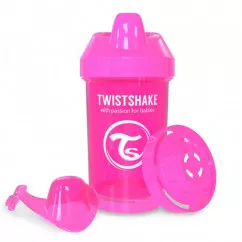 Twistshake чашка-непроливайка 300мл 8+мес, розовая (24891) (78058)