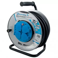 Удлинитель барабанный профессиональный Electraline 25 м, 3х1,5 (49042)