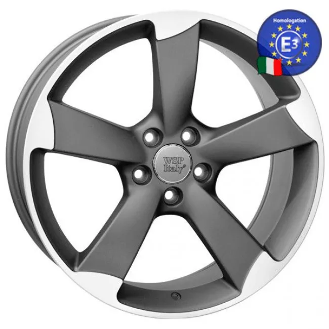 WSP Italy W567 GIASONE (R20 8,5 5X112 ET43 66,6) MATT GUN METAL POLISHED WSP Italy W567 GIASONE (R20 8,5 5X112 ET43 66,6) MATT GUN METAL POLISHED