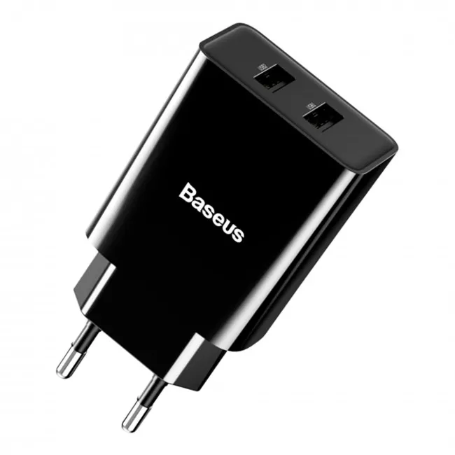 Зарядное устройство Baseus Speed Mini Dual U Charger 10.5W 2USB Black (CCFS-R01)(285870001)