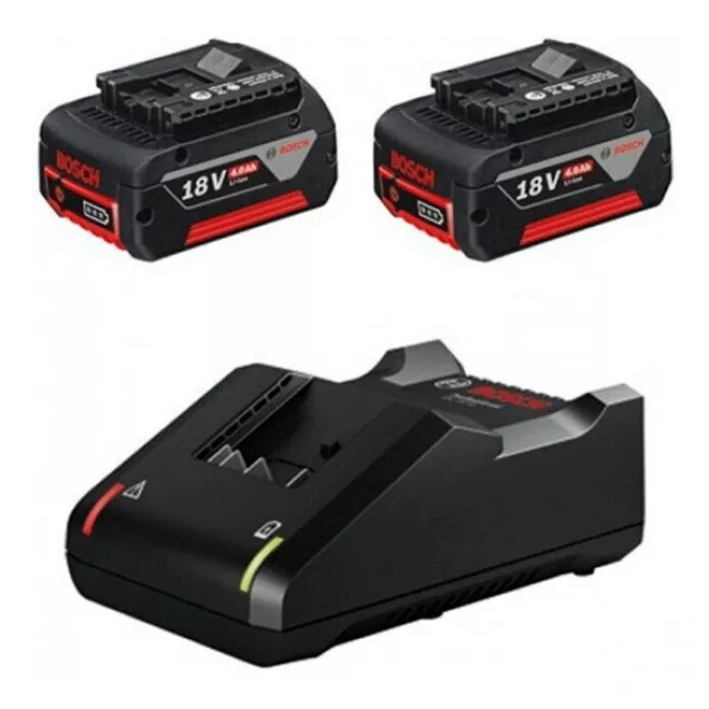 Зарядний пристрій Bosch GAL 18V-40 + 2 акумулятора Bosch GBA 18V Li-Ion 18 В / 4 Ач (1600A019S0)
