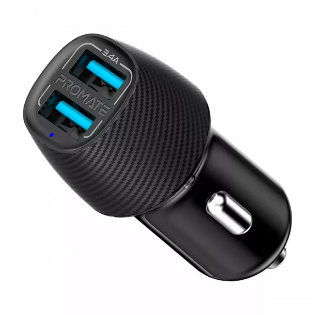 Автомобильное зарядное устройство Promate Voltrip-Duo Black