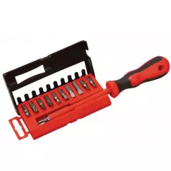 40-0041 Викрутка діелектрична з насадками 25 мм 11 ел(SL 4; 5; 6; 7 PH1/PH2/PH3; PZ1/PZ2;T15;T20) в кейсі