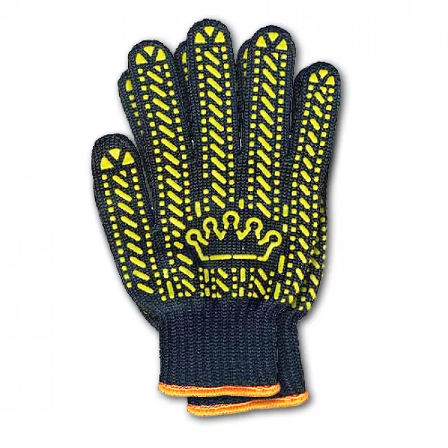 Рукавички з ПВХ точкою, "Корона", чорні (510561102)