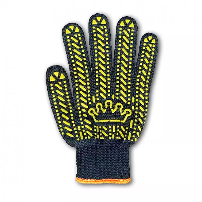 Рукавички з ПВХ точкою, "Корона", чорні (510561102)