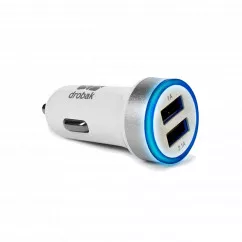Автомобильное зарядное устройство Drobak Power Dual USB White (905310)