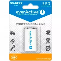 Аккумулятор everActive 6LR61 320mAh BL 1шт (EVHRL22-320)