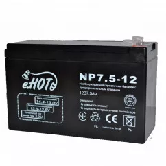 Аккумуляторная батарея ENOT 12V 7.5AH (NP7.5-12) AGM