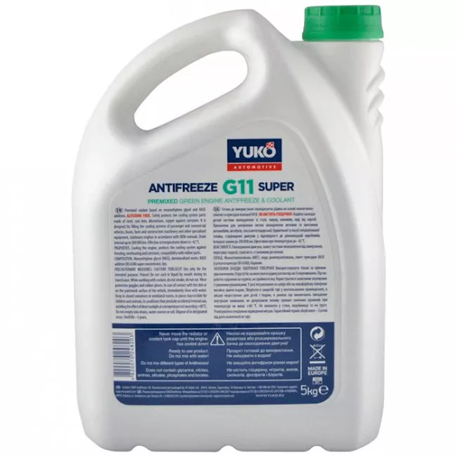 Антифриз Yuko Super G11 -40°C зелений 5л (4820070244496)