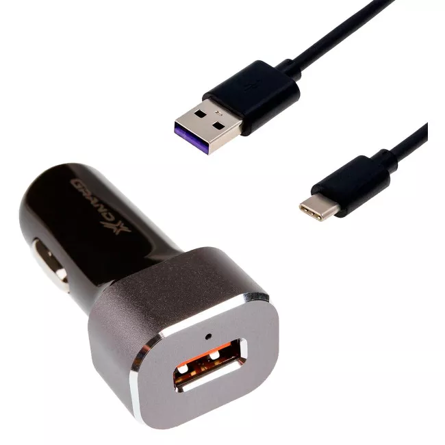 Автомобильное зарядное устройство Grand-X CH-27TC QС3.0 + cable USB-TypeC USB 3.0, 3A, 1m Автомобильное зарядное устройство Grand-X CH-27TC QС3.0 + cable USB-TypeC USB 3.0, 3A, 1m