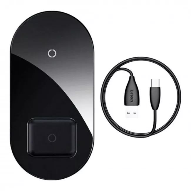 Беспроводное зарядное устройство Baseus Simple 2in1 18W Black (WXJK-01)