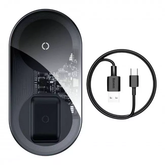 Беспроводное зарядное устройство Baseus Simple 2in1 18W Pro Edition Transparent (WXJK-CA02)