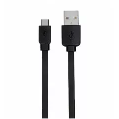 Дата кабель 2E USB 2.0 AM to Type-C 1.5m Flat Single Molding Type, Black (2E-CCTPVC-1.5MBL)