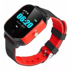 Детские телефон-часы с GPS трекером GOGPS K23 Черный + красный (K23BKRD)