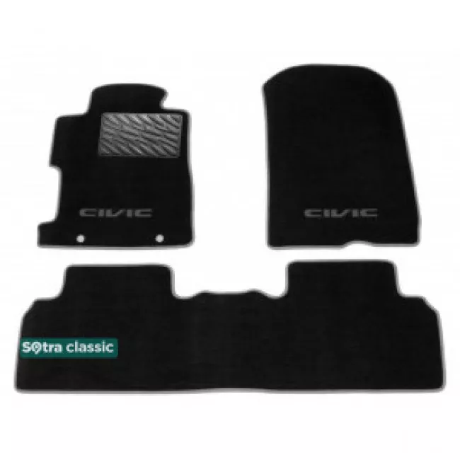 Двошарові килимки Sotra Classic 7mm Black для Honda Civic JP (седан)(mkVIII) 2005-2011