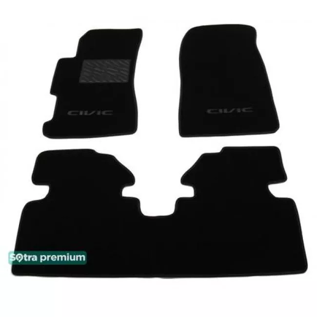 Двошарові килимки Sotra Classic 7mm Black для Honda Civic (седан)(mkVII) 2000-2006