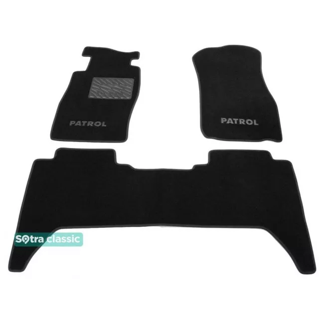 Двухслойные коврики Sotra Classic 7mm Black для Nissan Patrol (Y61)(mkV) 2004-2009