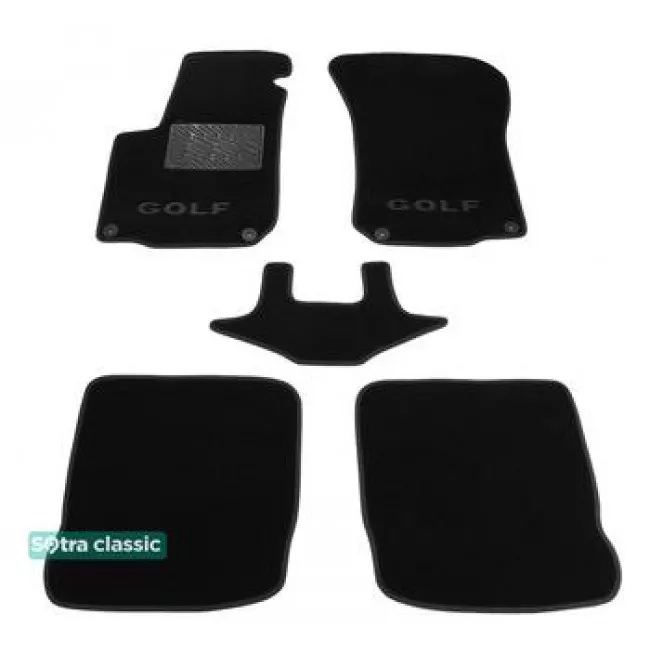 Двошарові килимки Sotra Classic 7mm Black для Volkswagen Golf IV 1997-2003 Двошарові килимки Sotra Classic 7mm Black для Volkswagen Golf IV 1997-2003