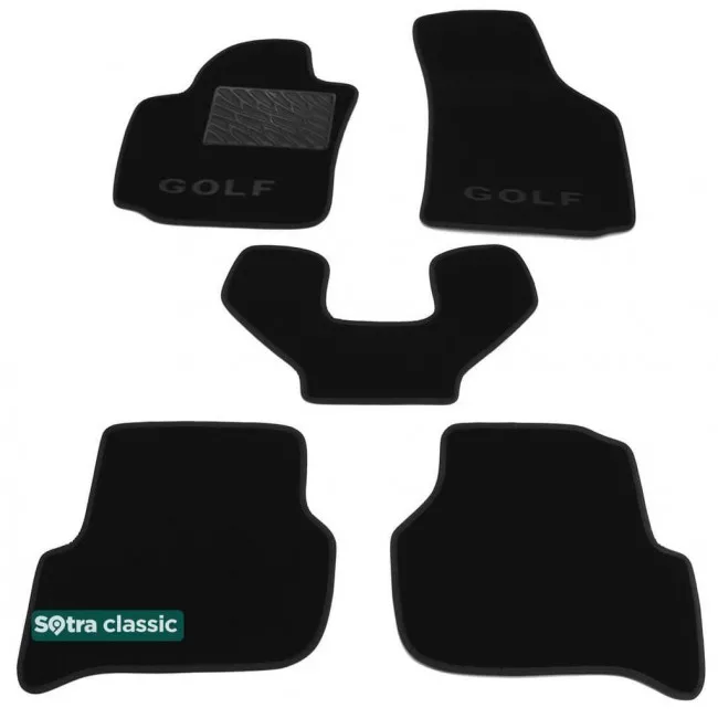 Двошарові килимки Sotra Classic 7mm Black для Volkswagen Golf Plus (mkV-mkVI) 2005-2015 Двошарові килимки Sotra Classic 7mm Black для Volkswagen Golf Plus (mkV-mkVI) 2005-2015