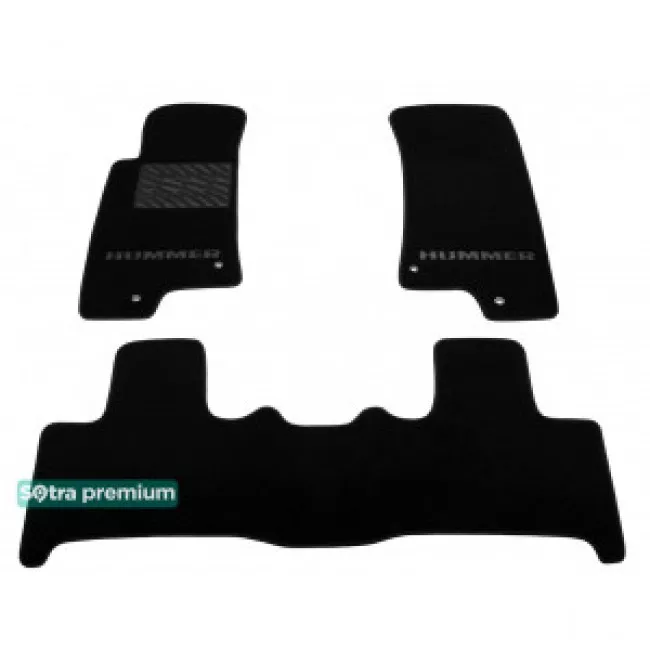 Двошарові килимки Sotra Premium Black 10mm для Hummer H3 2005-2010 Двошарові килимки Sotra Premium Black 10mm для Hummer H3 2005-2010