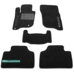 Двухслойные коврики Sotra Premium 10mm Black для Mitsubishi Pajero Sport (mkIII) 2016-> (2 люверса)