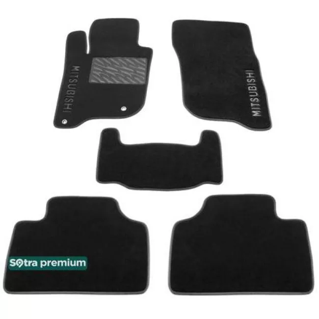 Двошарові килимки Sotra Premium Black 10mm для Mitsubishi Pajero Sport (mkIII) 2016-> (2 люверса)