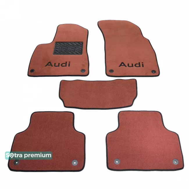 Двухслойные коврики Sotra Premium 10mm Terracot для Audi Q7/SQ7 (mkII)(1-2 ряд) 2015-> (ST 08112-CH-Terra)