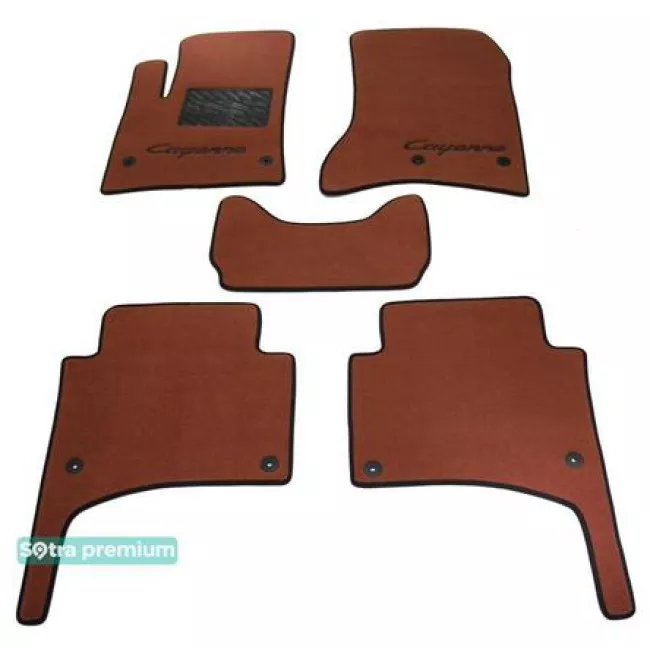 Двухслойные коврики Sotra Premium 10mm Terracot для Porsche Cayenne (mkI) 2002-2010