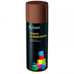 Емаль SLIDER color універсальна 8011 коричнева, аер.упаковка 400 мл (12 шт/уп) (000001036) (55073)
