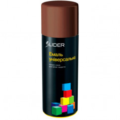 Эмаль SLIDER color универсальная 8017 темно-коричневая, 400 мл (12 шт/уп) (000005248) (55074)
