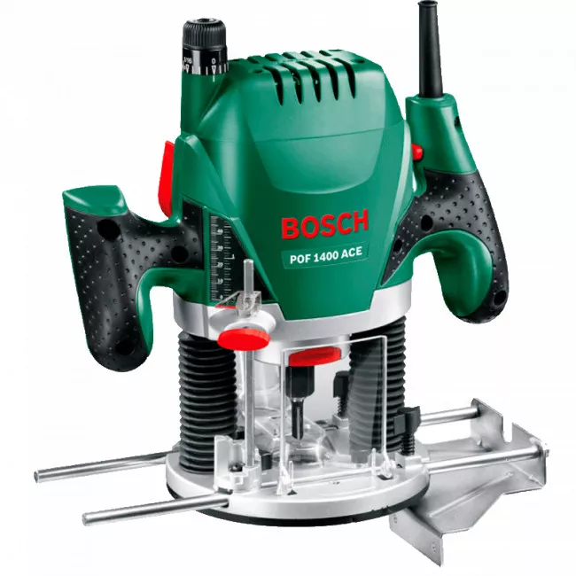 Фрезер Bosch POF 1400 + набор 6 фрез, 1400Вт, 11000-28000 об/мин, 55мм, 3кг (0.603.26C.801)