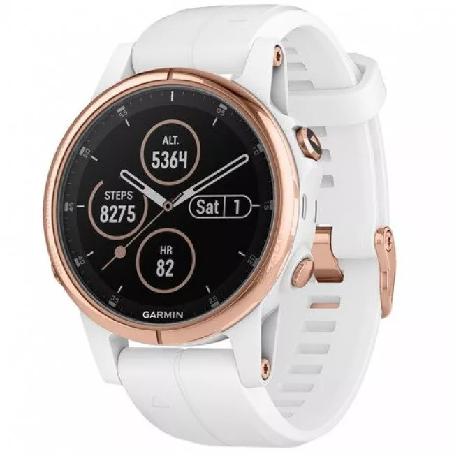 Смарт-годинник Garmin fenix 5S Plus, Sapph, Wht Rose Gold w/Wht Bnd, GPS, EMEA (010-01987-07)