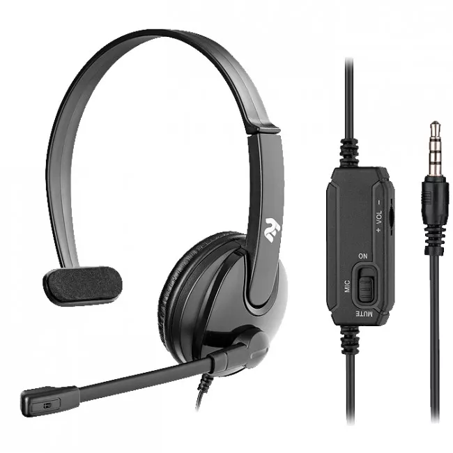 Гарнітура 2E CH12 Mono On-Ear 3.5mm / 2*3.5mm (2E-CH12MJ)