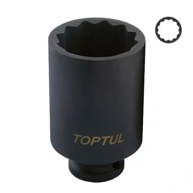 Головка торцевая ударная длинная 1/2" 32мм 12-гр. KABJ1632 TOPTUL (KABJ1632) Головка торцевая ударная длинная 1/2" 32мм 12-гр. KABJ1632 TOPTUL (KABJ1632)